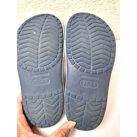 Navy Blue Crocs Classic Clogs With Ventilation Ports & Heel Strap For Adults Siz - Picture 7 of 8